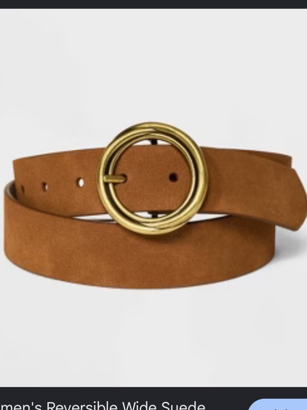 Universal Thread Women's Reversible Wide Suede Round Center Buckle Belt Buckle